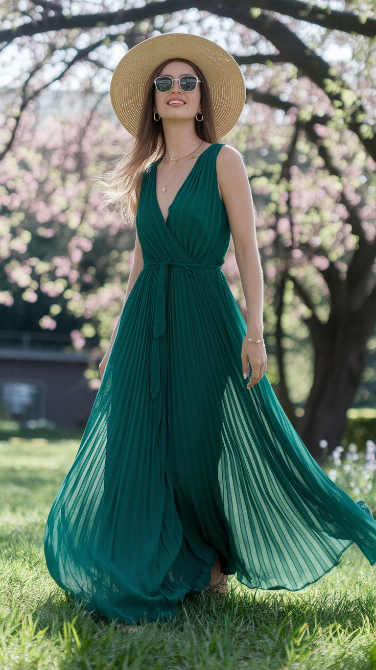 Stunning Green Maxi Dresses for Summer Vibes outfit idea