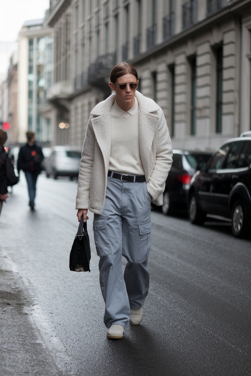 Grey Cargo Pants Outfit Winter: Stay Warm and Chic outfit idea