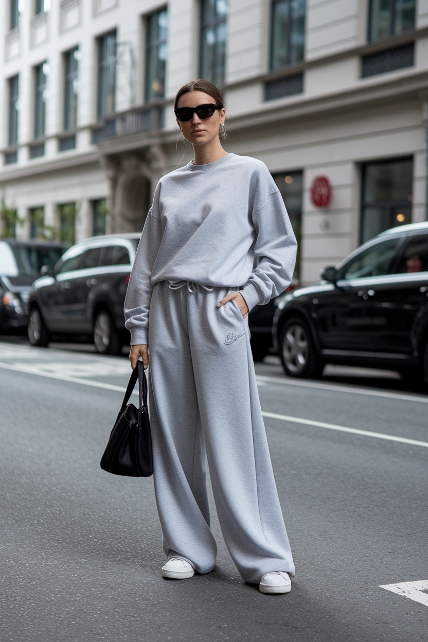 Grey Wide Leg Sweatpants Outfit: Versatile and Trendy Styles outfit idea