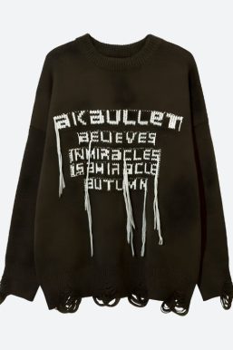 Grunge AK-Bullet Tasseled Sweater