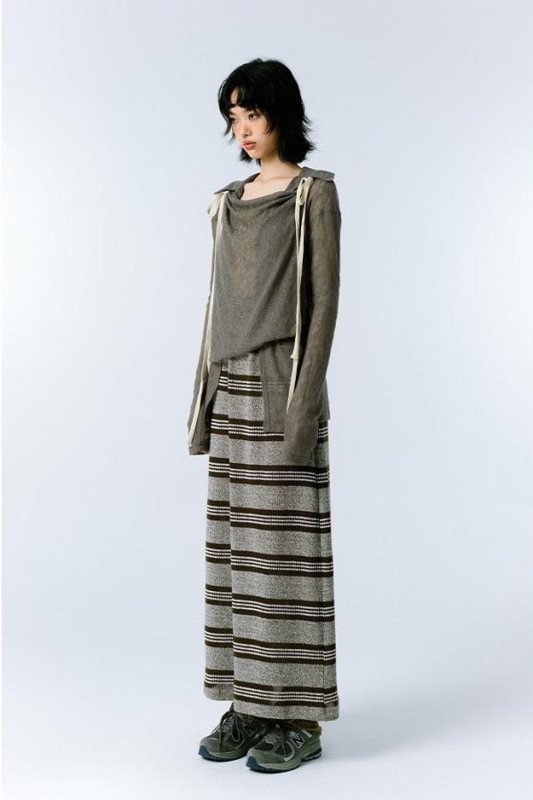 Grunge Asymmetric Long Sleeve Lace Top