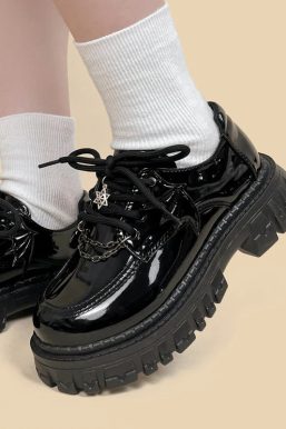 Grunge Bat Wings Platform Oxford Shoes