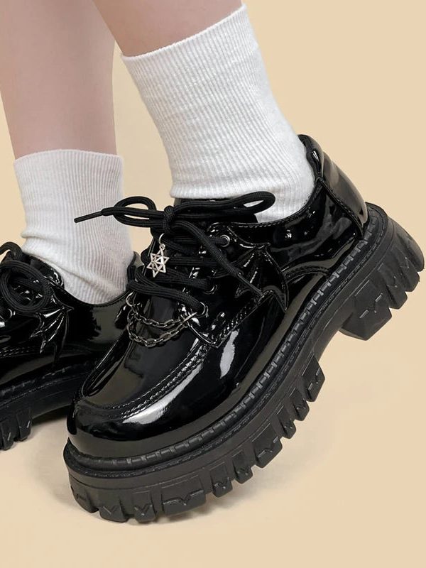 Grunge Bat Wings Platform Oxford Shoes