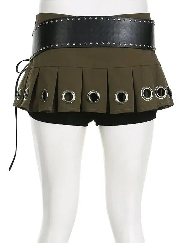 Grunge Belted Extra Mini Skirt