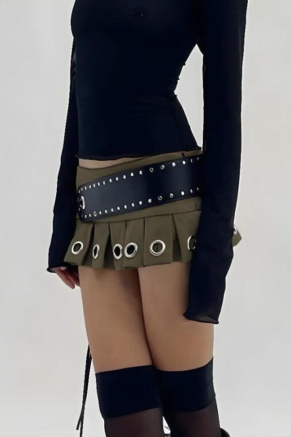 Grunge Belted Extra Mini Skirt