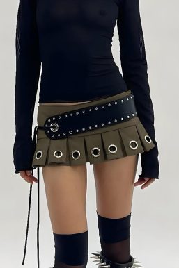 Grunge Belted Extra Mini Skirt