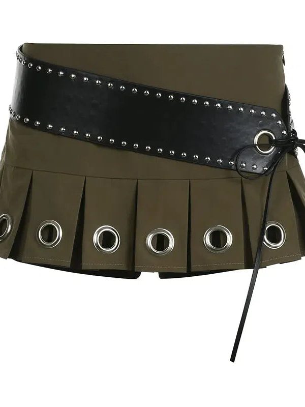 Grunge Belted Extra Mini Skirt