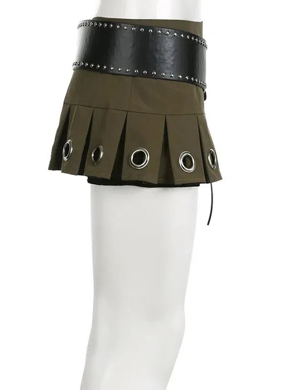 Grunge Belted Extra Mini Skirt