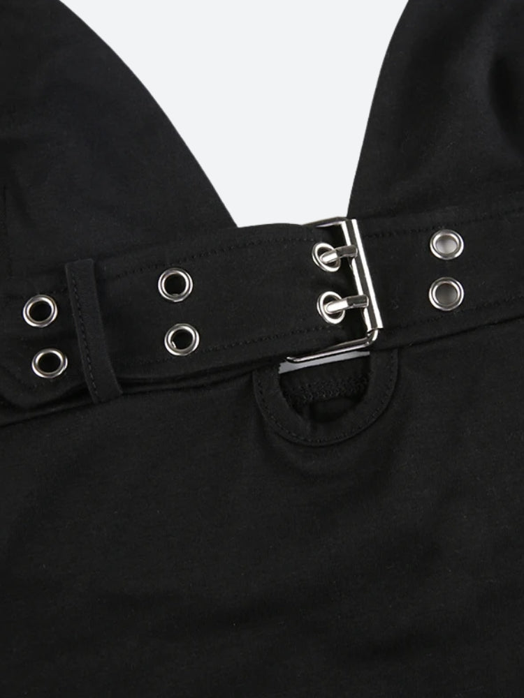 Grunge Belted Halter Neck Top Grunge Belted Halter Neck Top