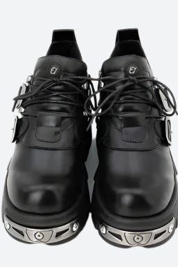 Grunge Belted Lace Up Platform Boots