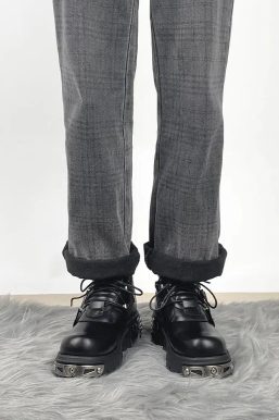 Grunge Belted Lace Up Platform Boots