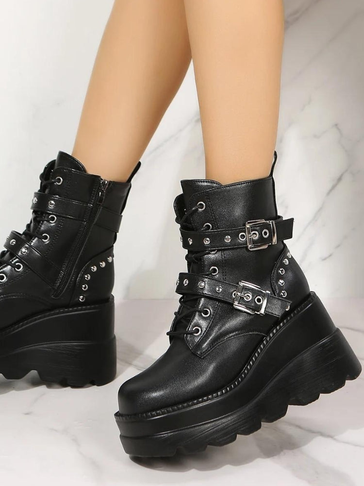 Grunge Belted Platform Boots Grunge Belted Platform Boots