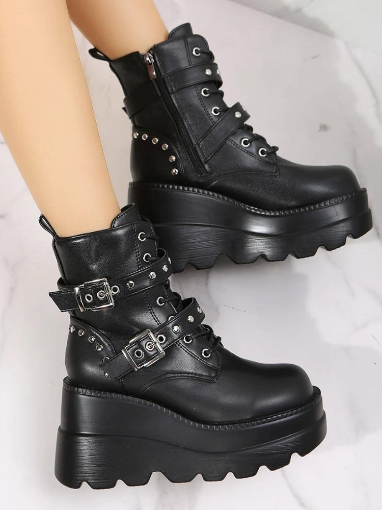 Grunge Belted Platform Boots Grunge Belted Platform Boots
