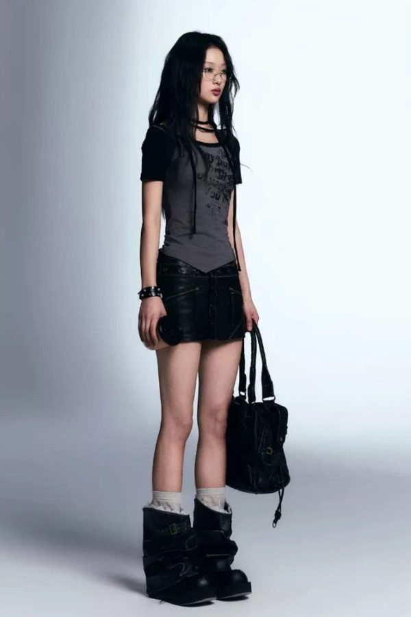 Grunge Boat Neck Tee