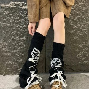 Grunge Butterfly Lace Up Leg Warmers