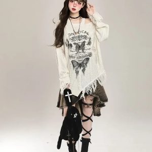 Grunge Butterfly Sweater