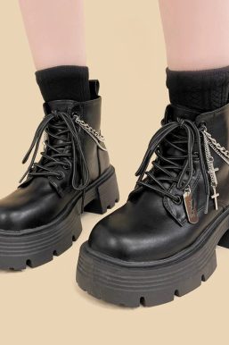 Grunge Chain with Cross Combat Boots
