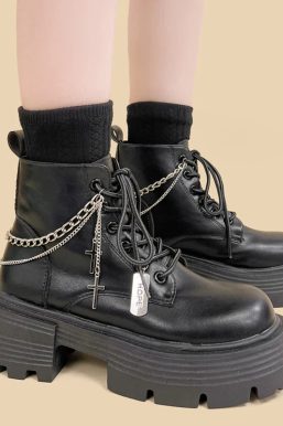 Grunge Chain with Cross Combat Boots