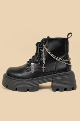Grunge Chain with Cross Combat Boots