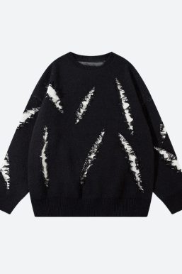 Grunge Claw Distressed Knitted Sweater