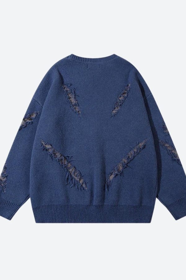 Grunge Claw Distressed Knitted Sweater