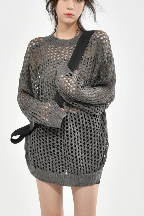 Grunge Crochet Knit Sweater