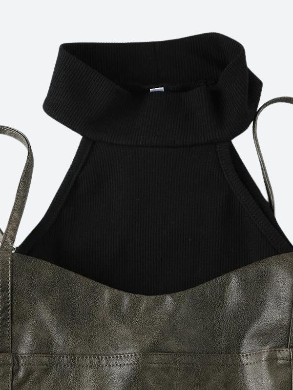 Grunge Crop Halter Top