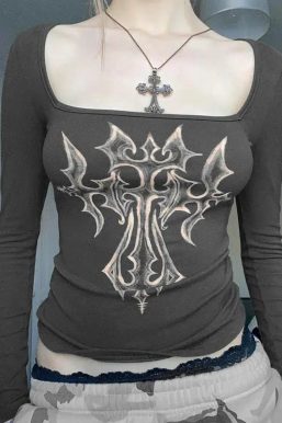 Grunge Cross Bleached Top