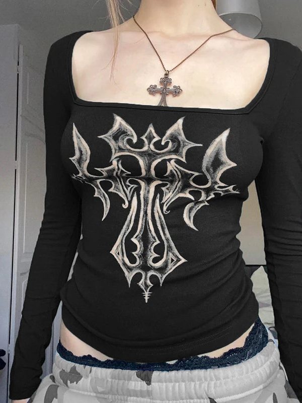 Grunge Cross Bleached Top