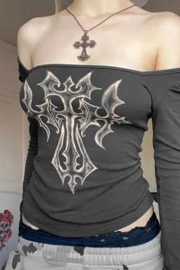 Grunge Cross Bleached Top