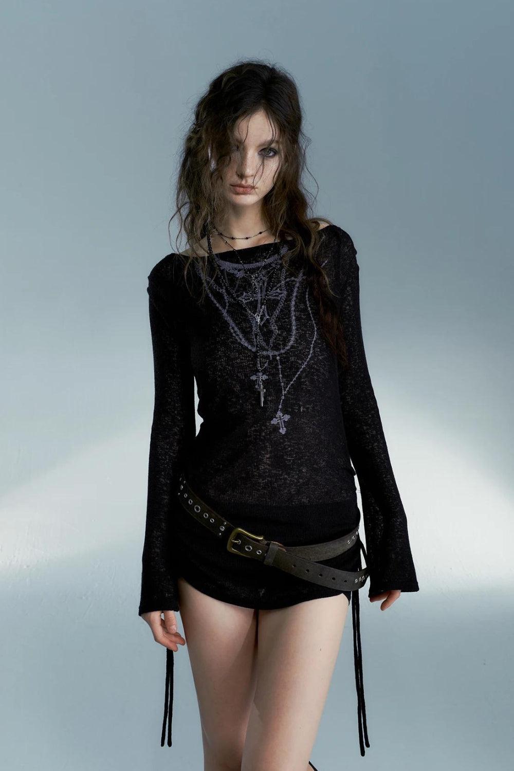 Grunge Cross Necklace Designed Top Grunge Cross Necklace Designed Top