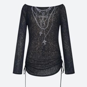 Grunge Cross Necklace Designed Top