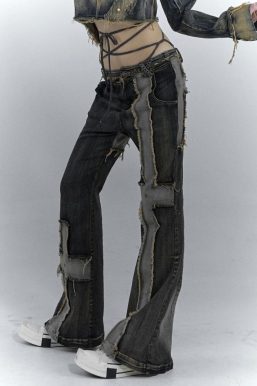 Grunge Cross Patch Jeans