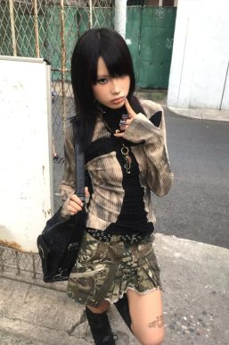 Grunge Cross Path Ribbed Top