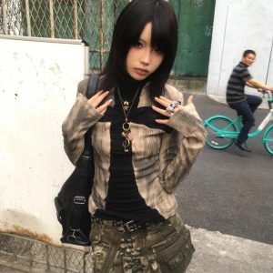 Grunge Cross Path Ribbed Top