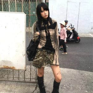 Grunge Cross Path Ribbed Top