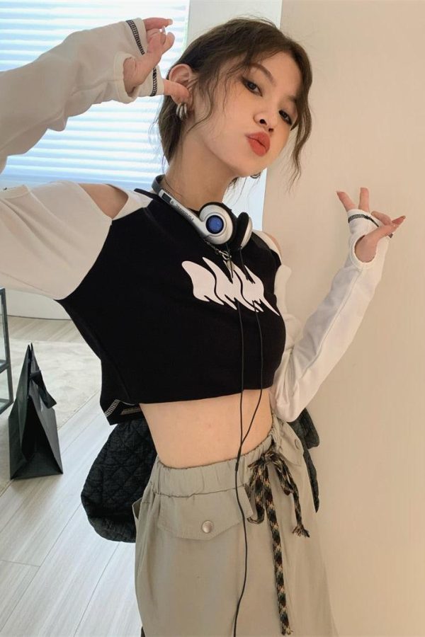 Grunge Cut-Out Crop Top