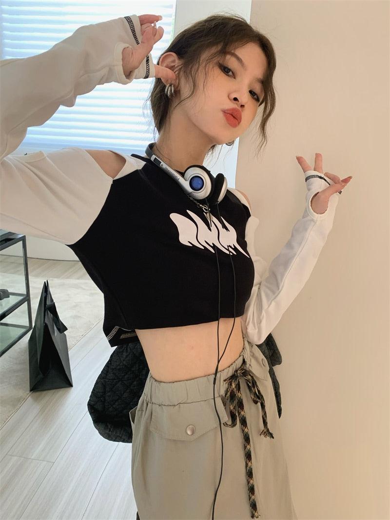 Grunge Cut-Out Crop Top Grunge Cut-Out Crop Top