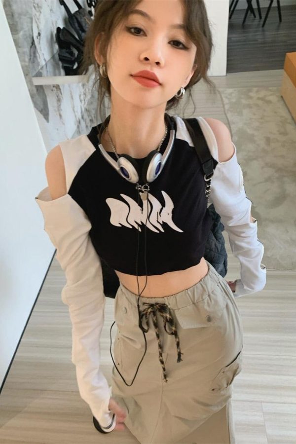 Grunge Cut-Out Crop Top