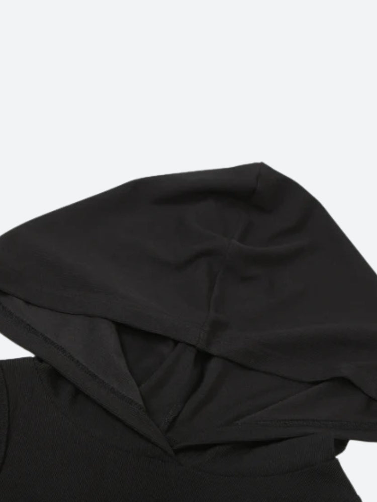 Grunge Cut Out Hooded Top Grunge Cut Out Hooded Top