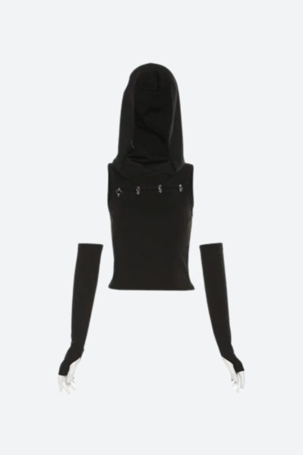 Grunge Cut Out Hooded Top
