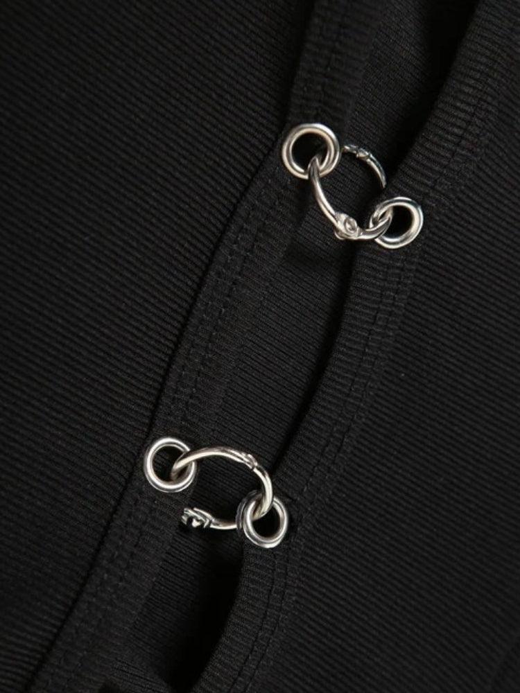 Grunge Cut Out Hooded Top Grunge Cut Out Hooded Top