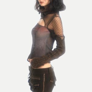 Grunge Cut Out Knitted Top