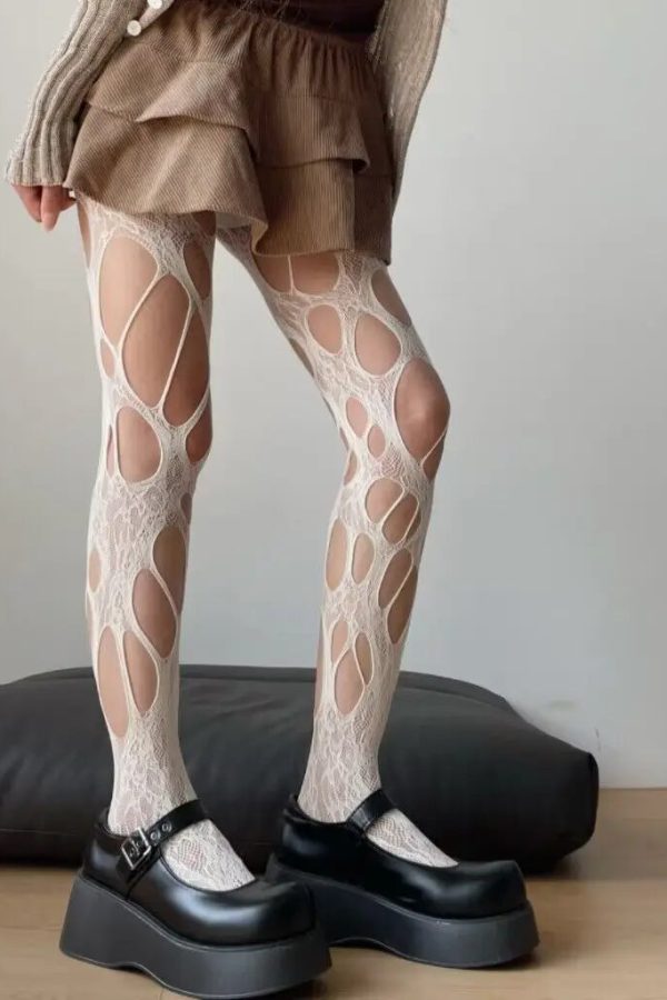 Grunge Cut-Out Tights