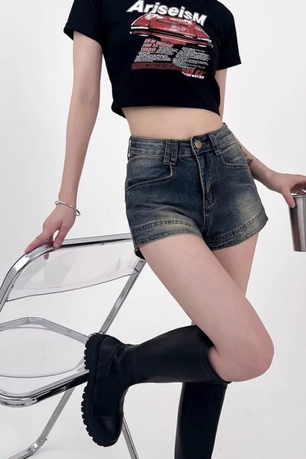 Grunge Denim Shorts