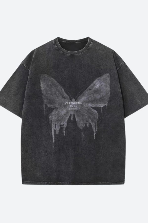Grunge Distressed Butterfly Tee