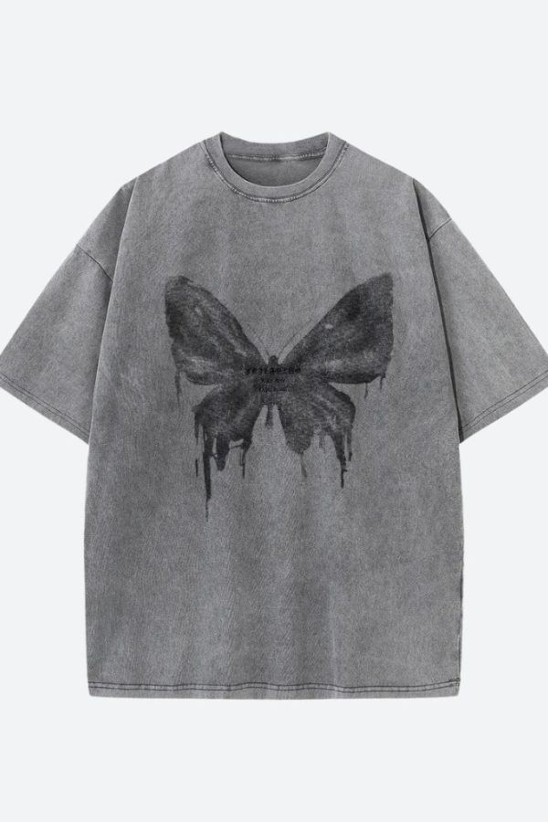 Grunge Distressed Butterfly Tee