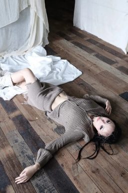 Grunge Distressed Cardigan & Mini Skirt Two Piece Set