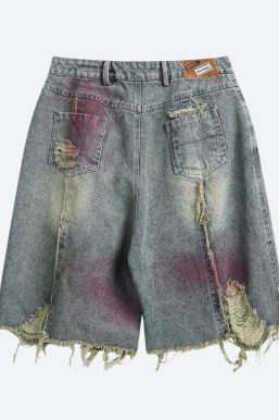 Grunge Distressed Denim Shorts