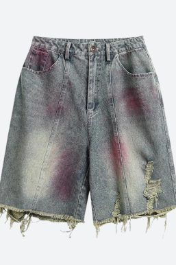 Grunge Distressed Denim Shorts